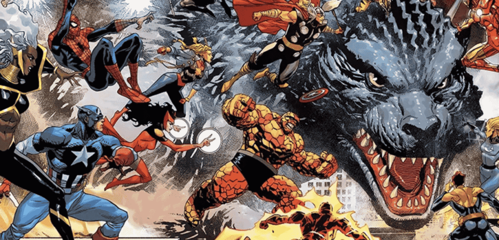 Godzilla vs Marvel | Novas prévias mostram heróis enfrentando Kaijus em crossover épico